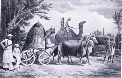 El carruaje del harén del último rey de Delhi 1857 d.C.